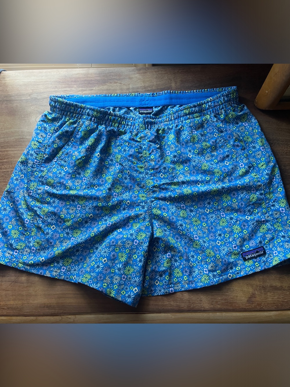 Patagonia Women’s Blue Floral Athletic Shorts